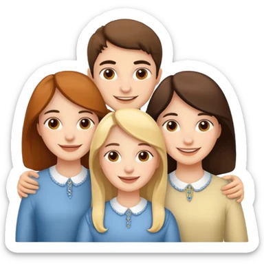 3 sister and a brother Spanish  sticker