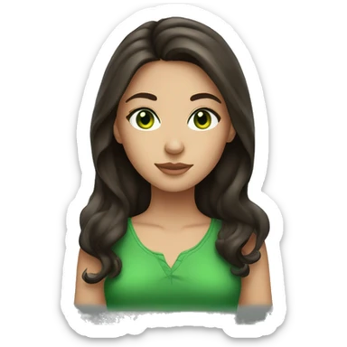 Brunette girl with green eyes sticker