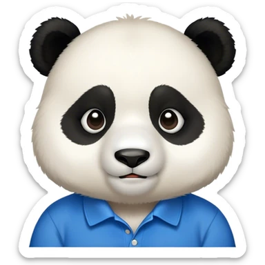 Panda in a polo shirt sticker