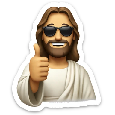 Jesus with Sunglasses and thumbs up sticker