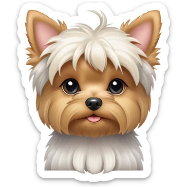 Small white yorkie sticker