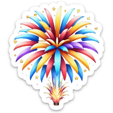 make the fireworks black with a white background. No other colors besides black and white sticker