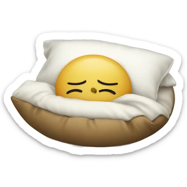 A sleepy emoji with a pillow  sticker