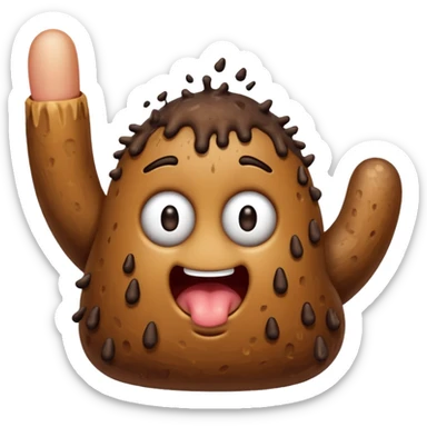 stinky finger with poo sticker
