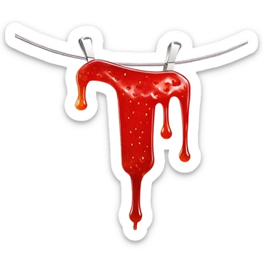 Clothes hanger in strawberry jam sticker