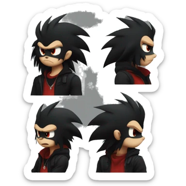 Shadow the hedgehog being emo sticker
