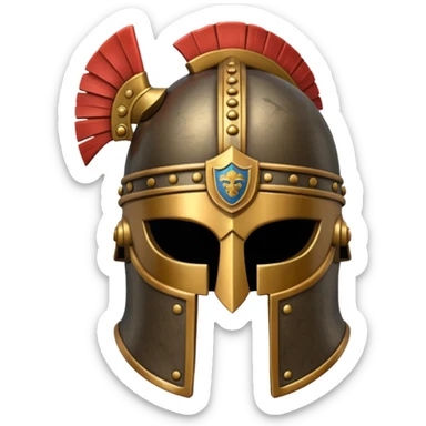 An emoji of an ancient Roman gladiator's helmet with a crest. sticker