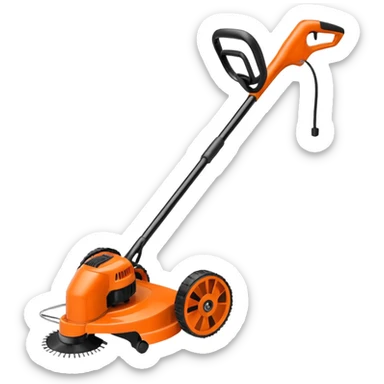Echo lawn trimmer with  orange  sticker