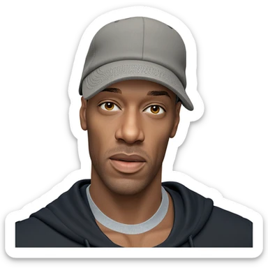 handsome male portrait in hat sticker