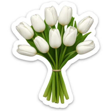white tulip bouquet  sticker