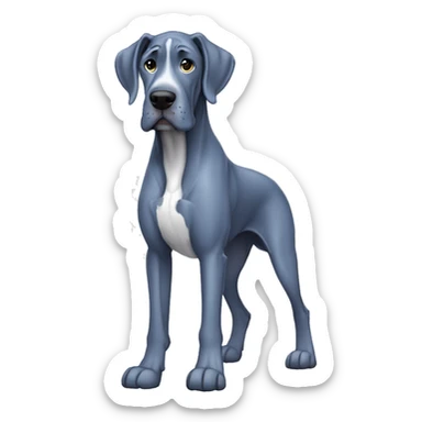 Blue great dane full body sticker