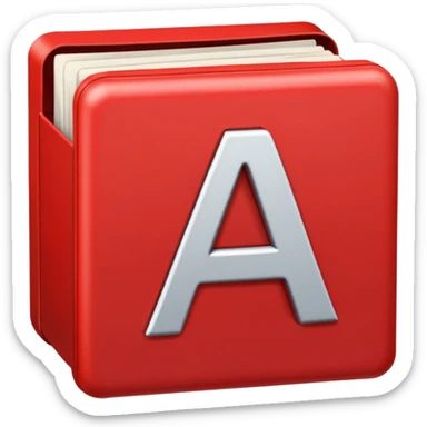 letter a in red box sticker