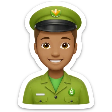 asda supermarket collegue in green uniform sticker
