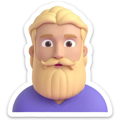 blonde guy with a beard, neutral expression, upper body sticker