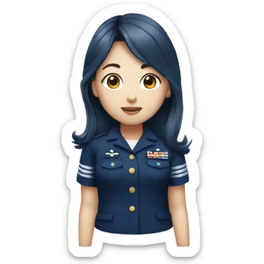 navy blue korean girl sticker