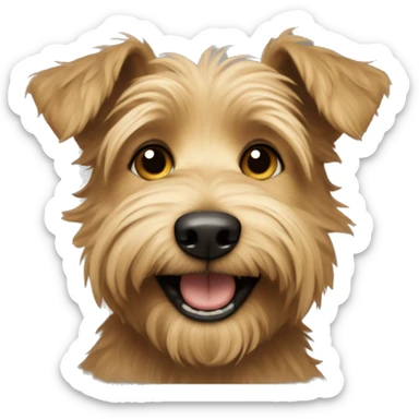 light brown scruffy terrier smiling sticker