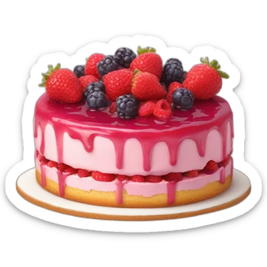Gâteau fraise-framboise-myrtille sticker