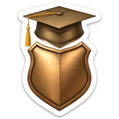 Shield with Graduation Cap sticker