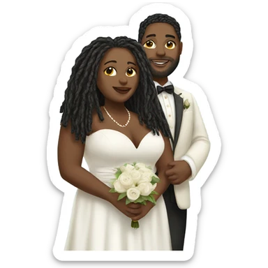 Plus size couple with locs wedding pale sticker