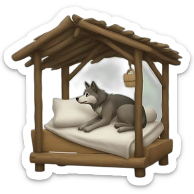 Un lobo en una Cabaña sticker