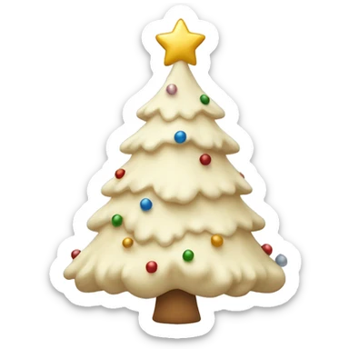 Cream colored Christmas tree sticker