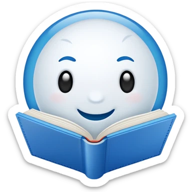 Snowball with blue outline , with the word book inside sticker