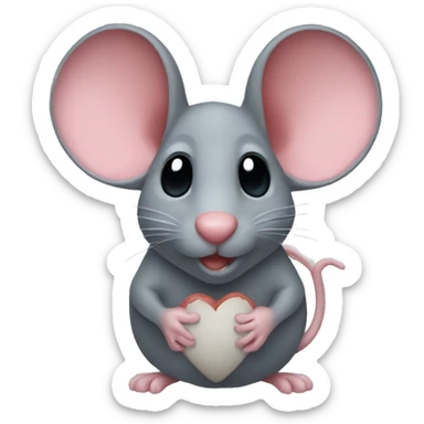 mouse heart sticker