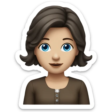 Brunette Dutch girl with blue eyes sticker