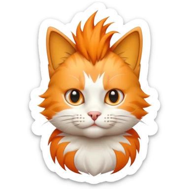 cat with a mohawk hairstyle sticker