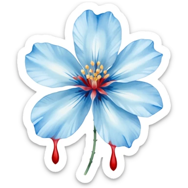 light blue flower bleeding sticker