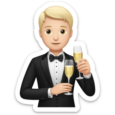 man with Champagne sticker