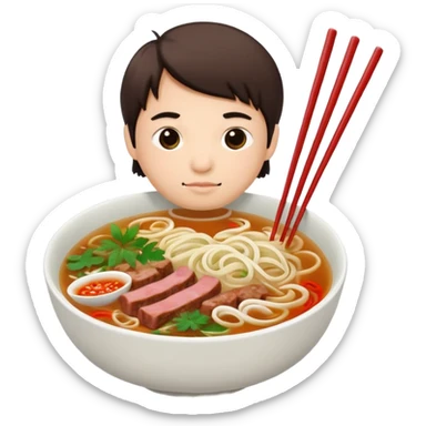 Eating pho sticker