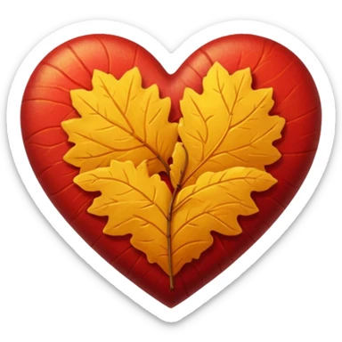 autumn heart sticker