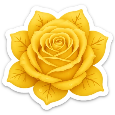Make the blue icy rose yellow in the style of emoji, keeping the emoji style look and no background. sticker