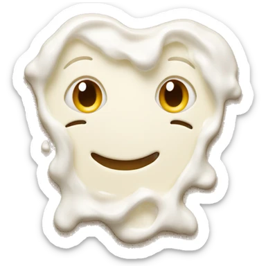 an emoji of a face covered with milk while it's smiling sticker