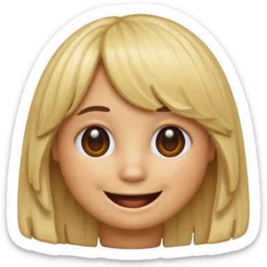 A poop emoji with a blonde wig sticker