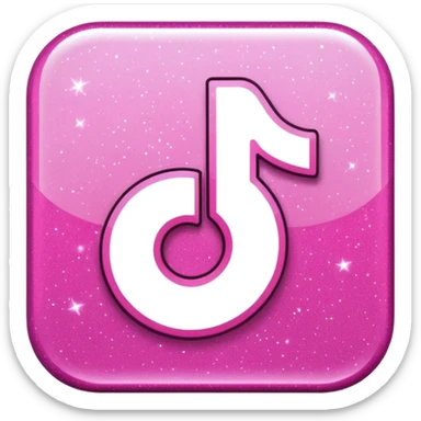 glitter pink logo TikTok sticker