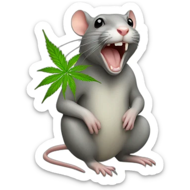 marijuana rat sticker