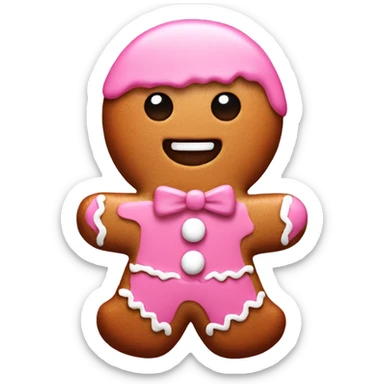 Pink gingerbread man sticker