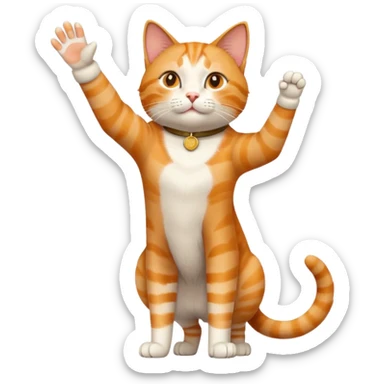 A cat saluting  sticker