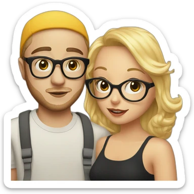 Mac Miller With a blond girl with glasses sticker