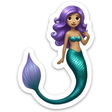Mermaid with an extravagant tail  sticker