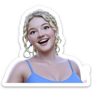 blonde girl in joyful dress sticker
