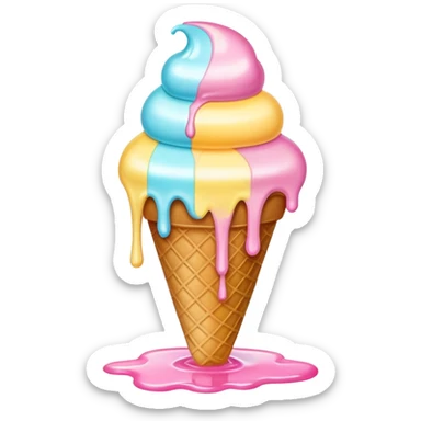 Melted pastel ice cream sticker
