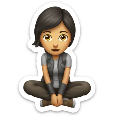 Mujer acostada en el suelo sticker