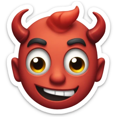 Blushing drunk emoji with devil horns sticker