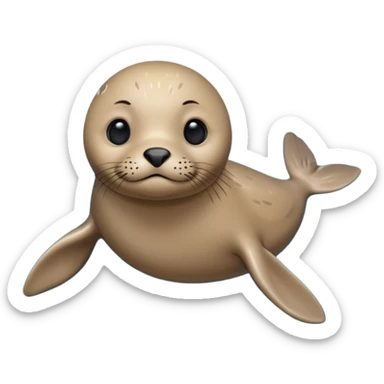 A 3D cartoon seal swimming with visible flippers, calm blue water, soft sunlight, Memoji-style realism. sticker