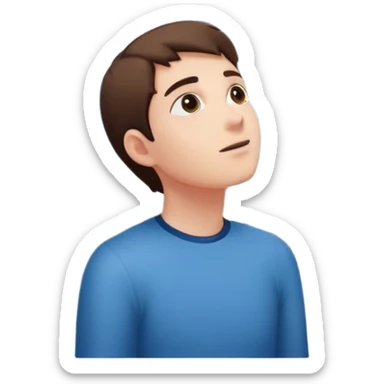 Person starrying at sky from room window  sticker