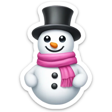 snowman with a pink outfit  sticker