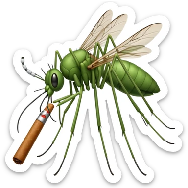 mosquito fumando un cigarro sticker